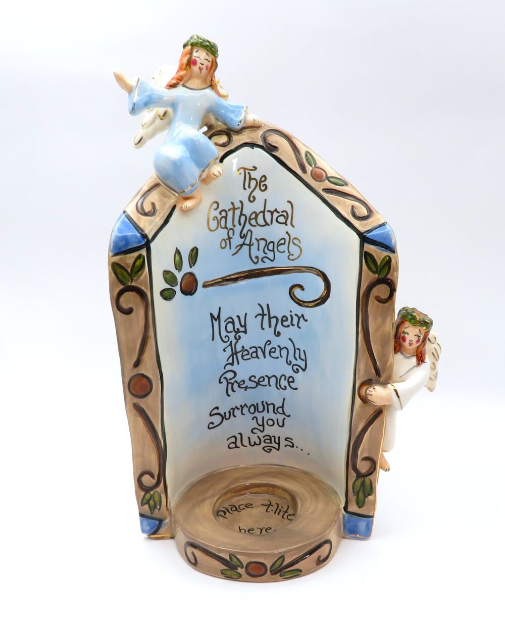 Blue Sky Clayworks Heather Goldminc Cathedral of Angels Tealight Holder 2003